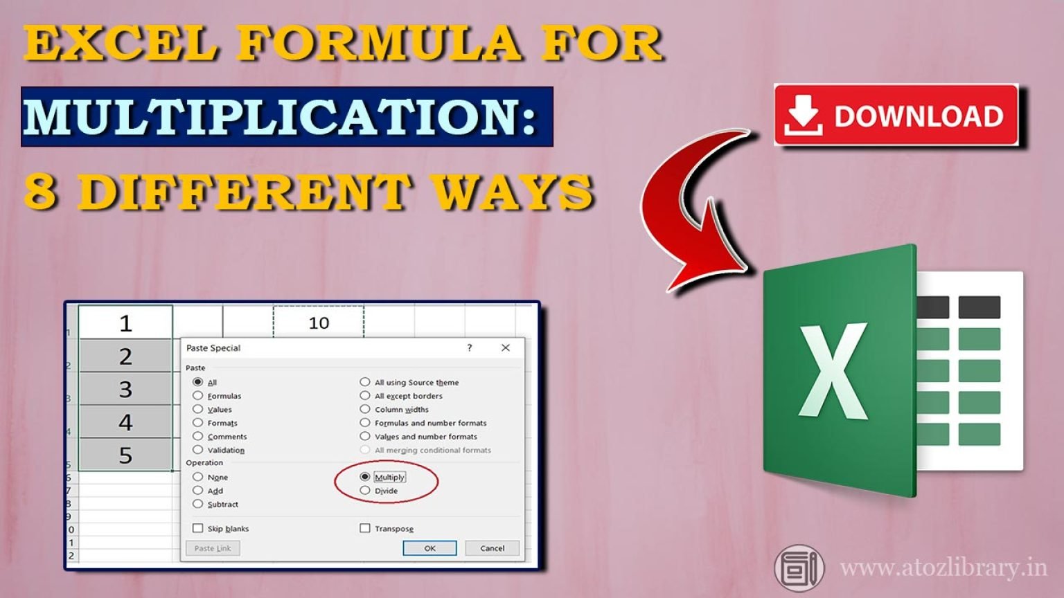 Excel Formula for Multiplication : 8 Techniques For Multiplication in ...
