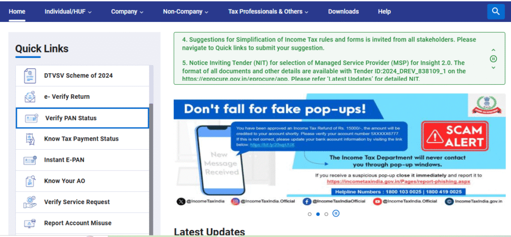 PAN Card Verification Online in 2025 – Step-by-Step Guide for All Users 4 Verify PAN Card Status